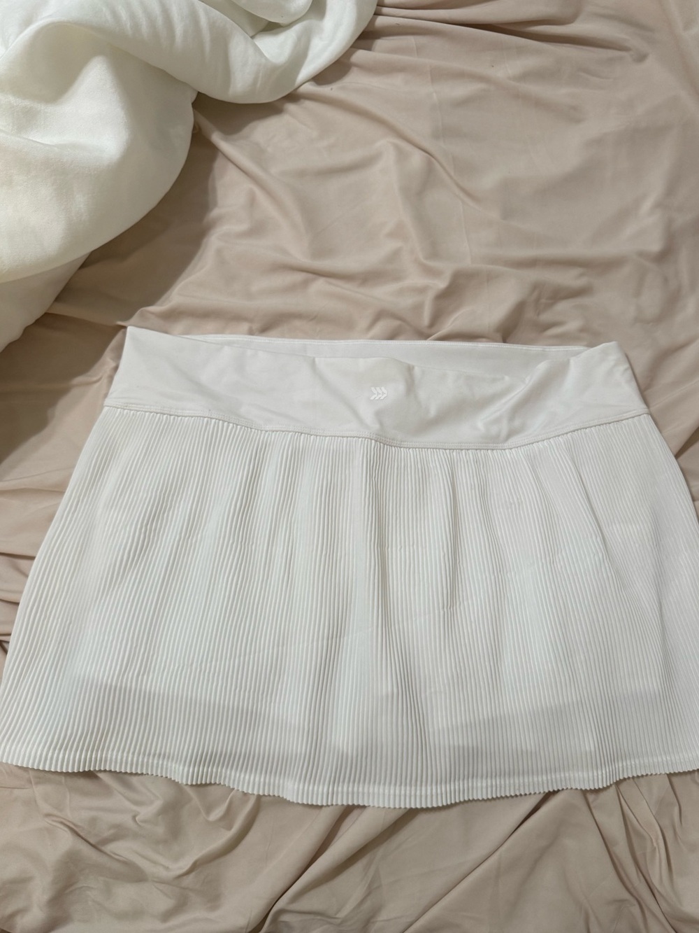 White Pleated Active Skort